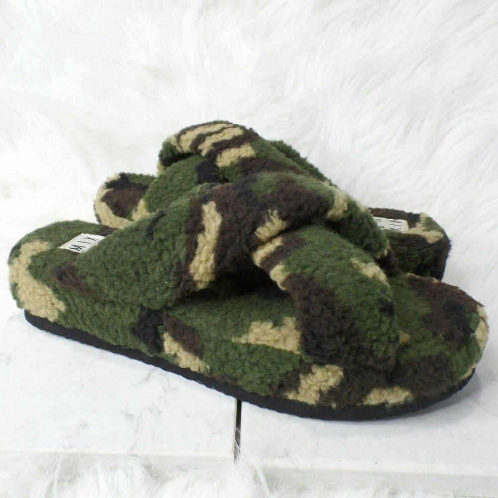Mix No. 6 Fuzzy Fleece Camo Platform Amatta Slippers Size 11 New